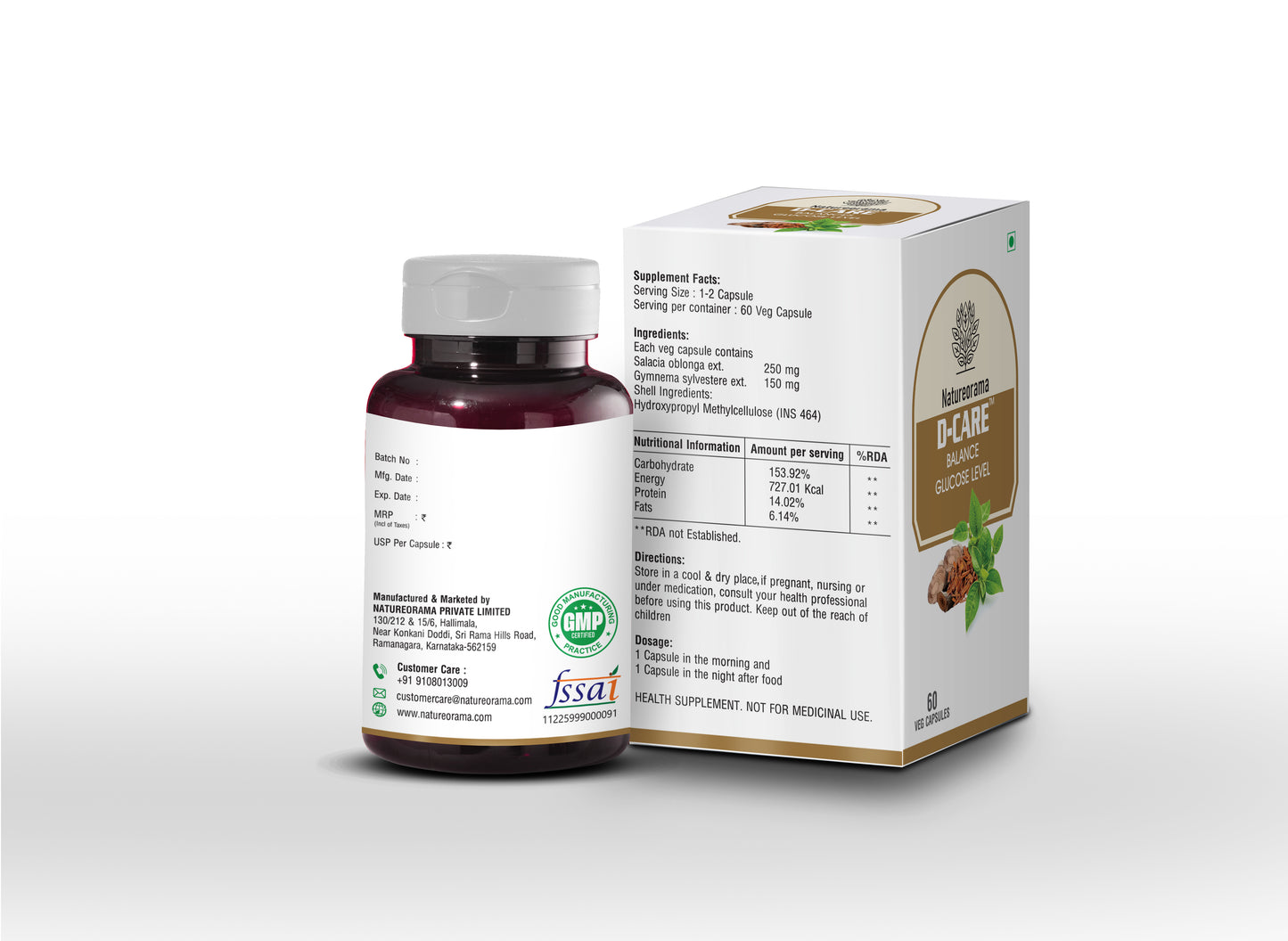 D-Care Capsules – Herbal Diabetes Support with Salacia & Gymnema for Blood Sugar Balance